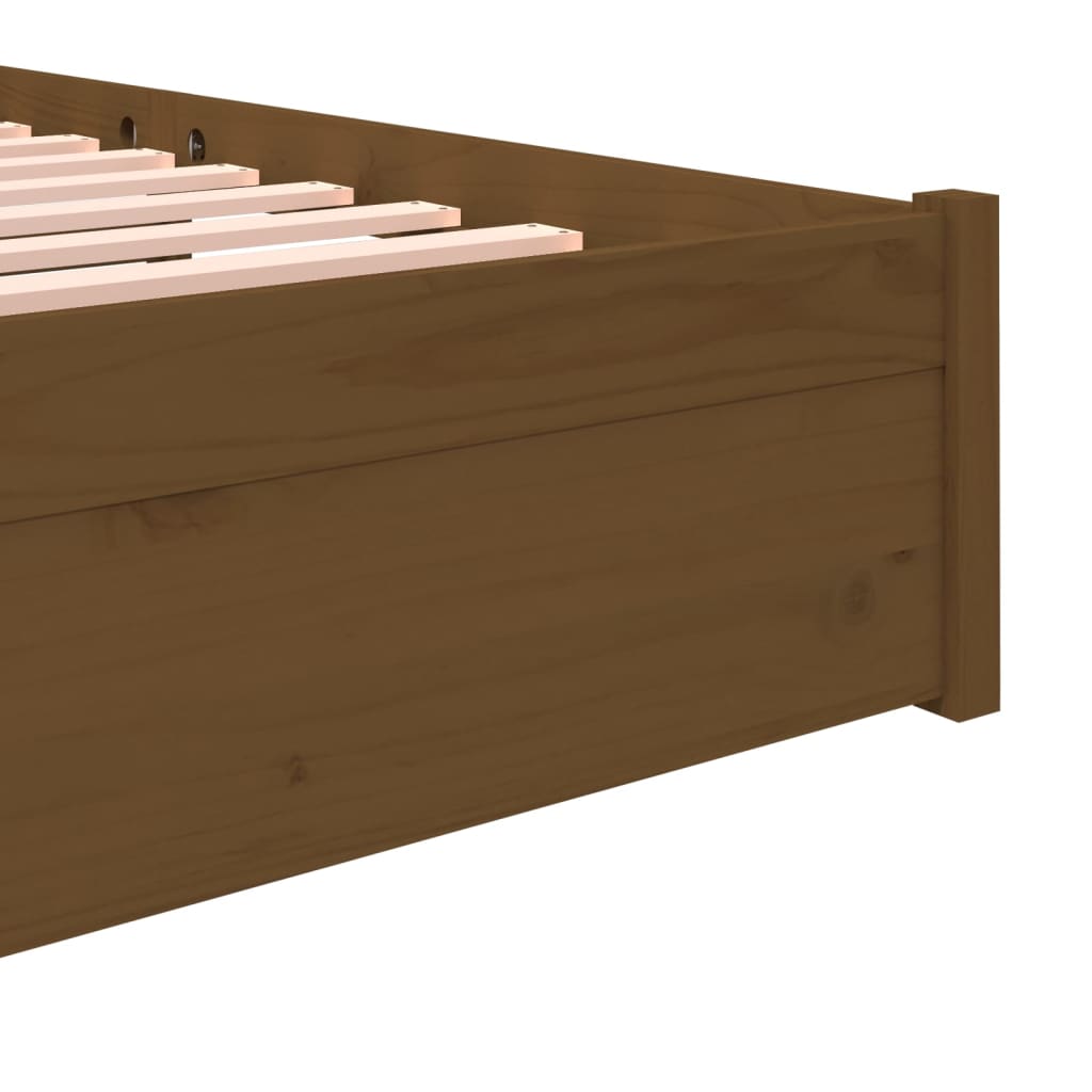 Bedframe massief hout honingbruin 140x200 cm Bedden & bedframes | Creëer jouw Trendy Thuis | Gratis bezorgd & Retour | Trendy.nl