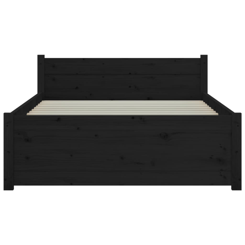 Bedframe massief hout zwart 90x200 cm Bedden & bedframes | Creëer jouw Trendy Thuis | Gratis bezorgd & Retour | Trendy.nl