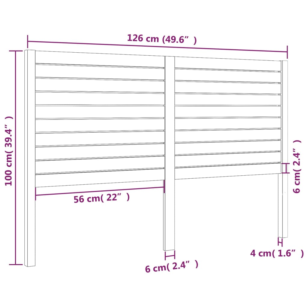 Hoofdbord 126x4x100 cm massief grenenhout Hoofdborden en voetborden | Creëer jouw Trendy Thuis | Gratis bezorgd & Retour | Trendy.nl