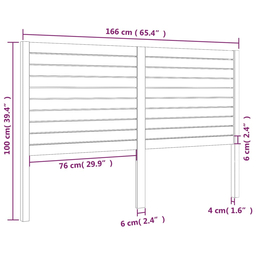 Hoofdbord 166x4x100 cm massief grenenhout Hoofdborden en voetborden | Creëer jouw Trendy Thuis | Gratis bezorgd & Retour | Trendy.nl