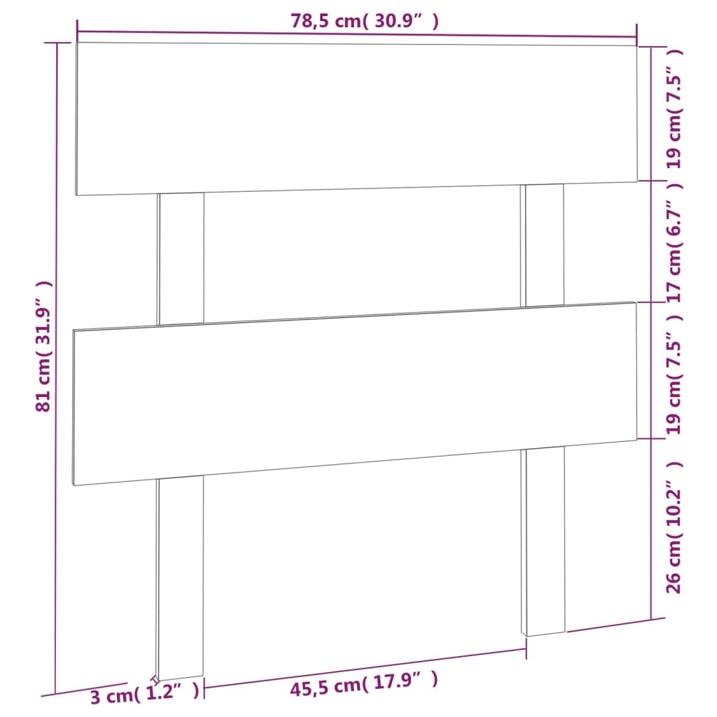 Hoofdbord 78,5x3x81 cm massief grenenhout grijs Hoofdborden en voetborden | Creëer jouw Trendy Thuis | Gratis bezorgd & Retour | Trendy.nl