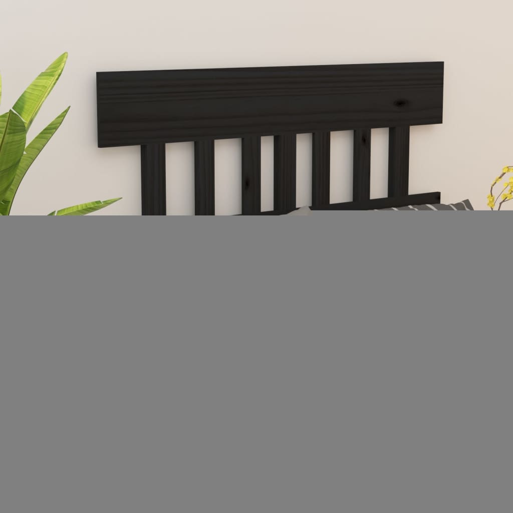 Hoofdbord 123,5x3x81 cm massief grenenhout zwart Hoofdborden en voetborden | Creëer jouw Trendy Thuis | Gratis bezorgd & Retour | Trendy.nl