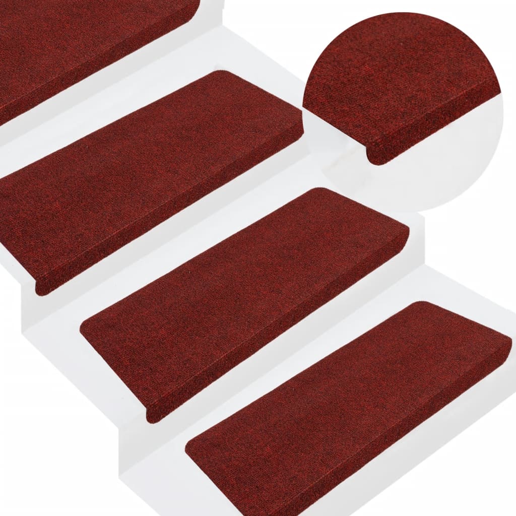 Trapmatten zelfklevend 15 st 65x24,5x3,5 cm rood Trapmatten | Creëer jouw Trendy Thuis | Gratis bezorgd & Retour | Trendy.nl
