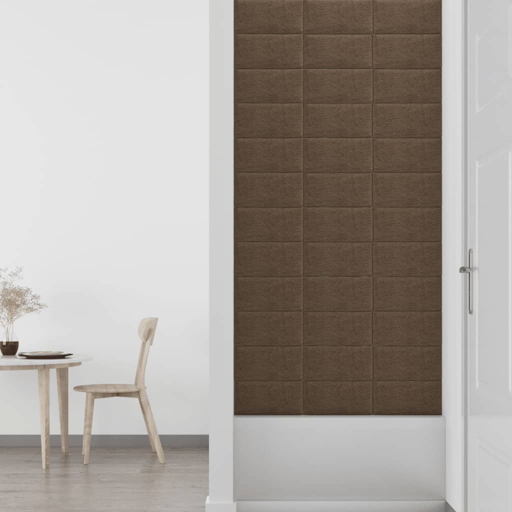 Wandpanelen 12 st 0,54 m² 30x15 cm stof bruin Wandpanelen | Creëer jouw Trendy Thuis | Gratis bezorgd & Retour | Trendy.nl