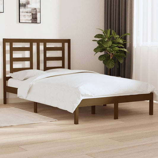 Bedframe massief hout honingbruin 120x190 cm 4FT Small Double