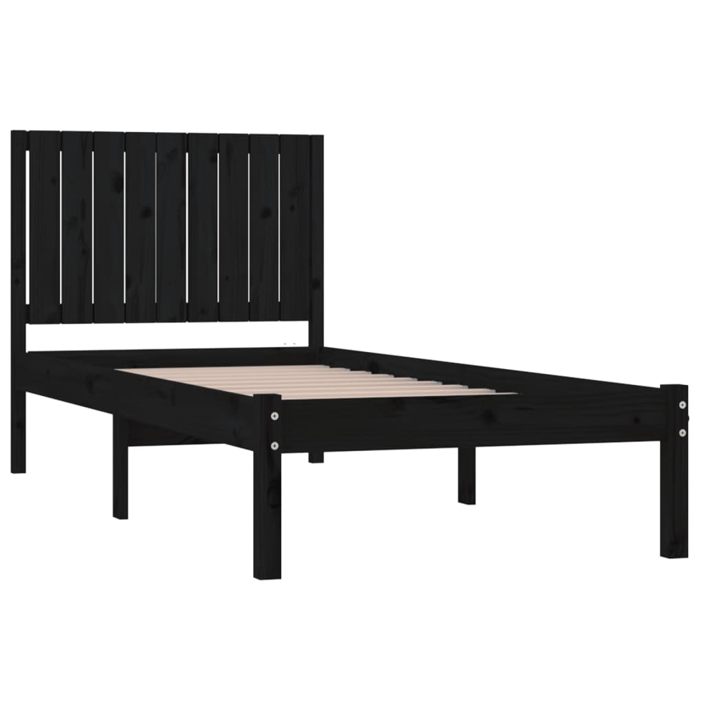 Zwart bedframe van massief grenenhout - 90x190 cm - 3FT Single formaat Bedden & bedframes | Creëer jouw Trendy Thuis | Gratis bezorgd & Retour | Trendy.nl