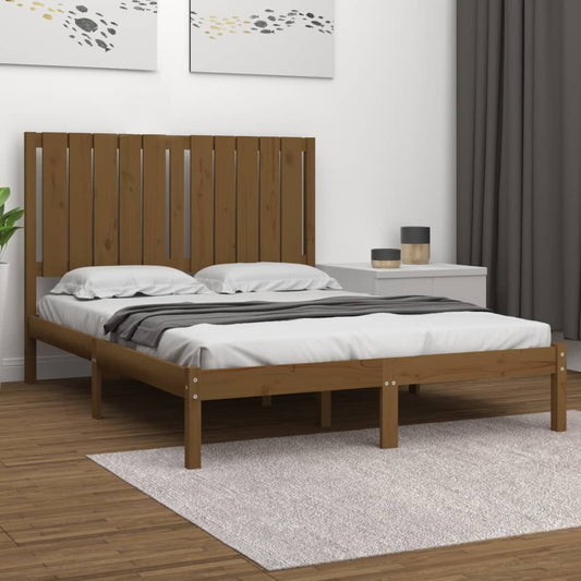 Bedframe massief hout honingbruin 120x190 cm 4FT Small Double