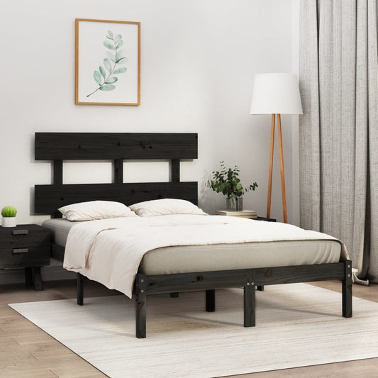 Zwart massief houten bedframe - 140x200 cm - Stevig en stijlvol Bedden & bedframes | Creëer jouw Trendy Thuis | Gratis bezorgd & Retour | Trendy.nl