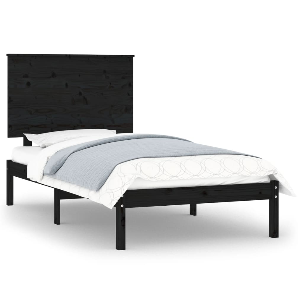 Stijlvol en duurzaam bedframe van massief zwart hout - 90x190 cm - 3FT Single Bedden & bedframes | Creëer jouw Trendy Thuis | Gratis bezorgd & Retour | Trendy.nl