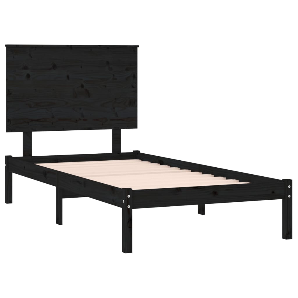 Stijlvol en duurzaam bedframe van massief zwart hout - 90x190 cm - 3FT Single Bedden & bedframes | Creëer jouw Trendy Thuis | Gratis bezorgd & Retour | Trendy.nl
