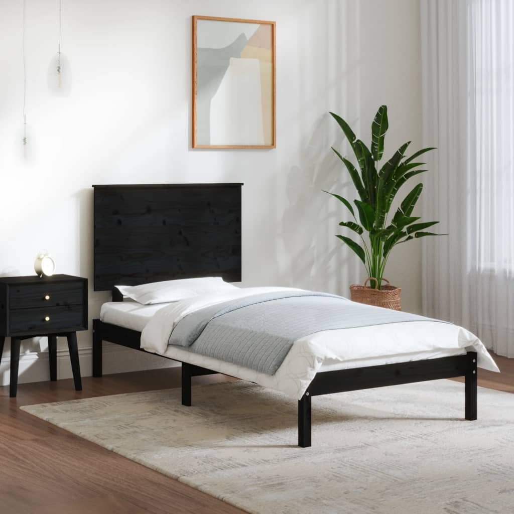Stijlvol en duurzaam bedframe van massief zwart hout - 90x190 cm - 3FT Single Bedden & bedframes | Creëer jouw Trendy Thuis | Gratis bezorgd & Retour | Trendy.nl
