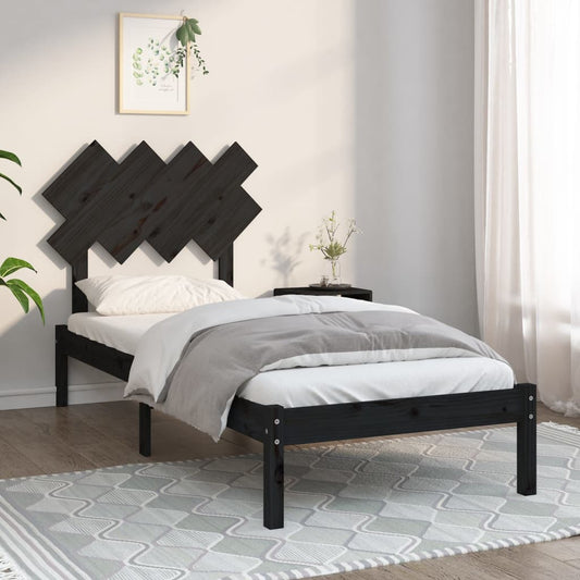 Stijlvol en duurzaam zwart bedframe van massief hout - 90x190 cm (3FT) - Eenpersoons Bedden & bedframes | Creëer jouw Trendy Thuis | Gratis bezorgd & Retour | Trendy.nl