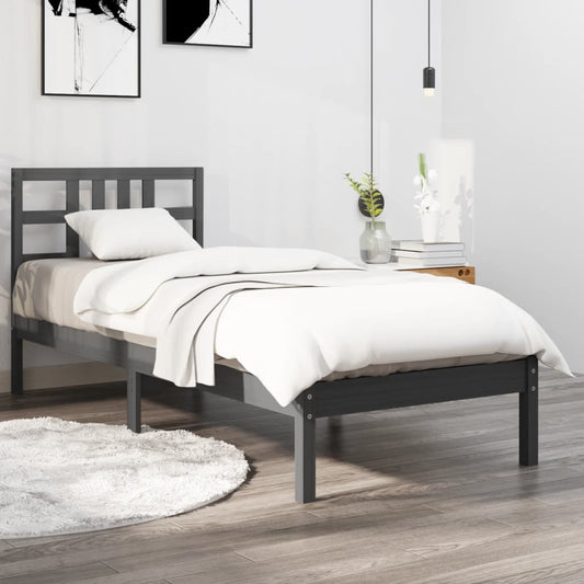 Zwart massief houten bedframe - 90x190 cm - Eenpersoonsbed Bedden & bedframes | Creëer jouw Trendy Thuis | Gratis bezorgd & Retour | Trendy.nl