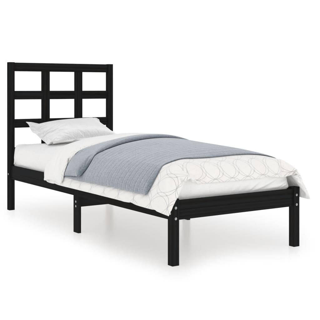 Stijlvol zwart bedframe van massief hout - 90x190 cm (3FT Single) Bedden & bedframes | Creëer jouw Trendy Thuis | Gratis bezorgd & Retour | Trendy.nl