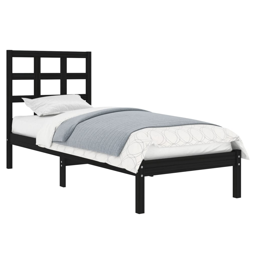 Stijlvol zwart bedframe van massief hout - 90x190 cm (3FT Single) Bedden & bedframes | Creëer jouw Trendy Thuis | Gratis bezorgd & Retour | Trendy.nl