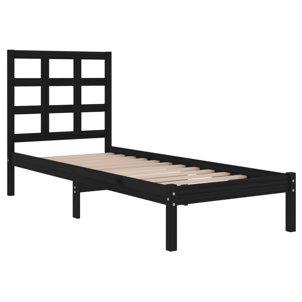 Stijlvol zwart bedframe van massief hout - 90x190 cm (3FT Single) Bedden & bedframes | Creëer jouw Trendy Thuis | Gratis bezorgd & Retour | Trendy.nl