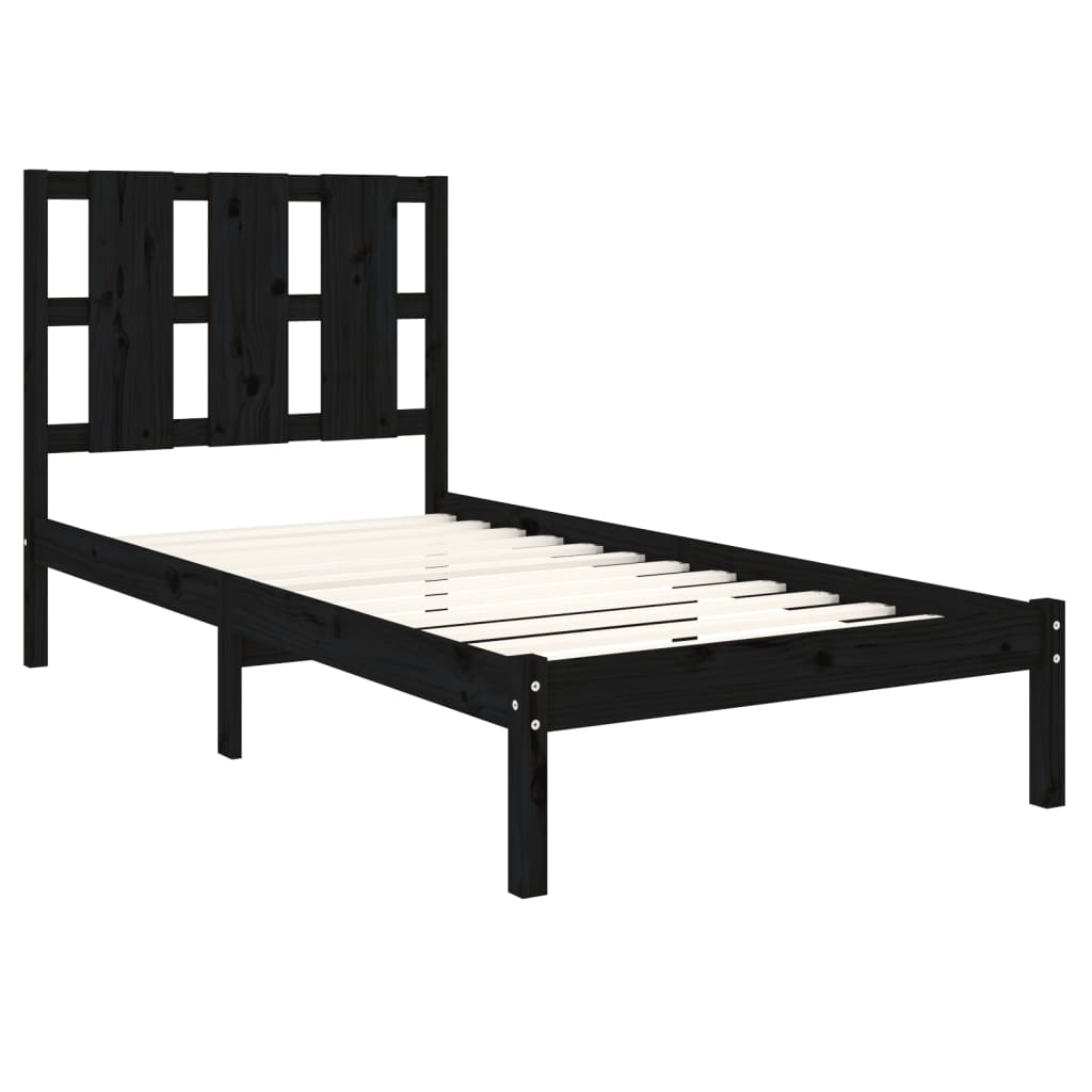 Zwart massief houten bedframe - Comfortabel en stijlvol - 90x190 cm (3FT) Single Bedden & bedframes | Creëer jouw Trendy Thuis | Gratis bezorgd & Retour | Trendy.nl