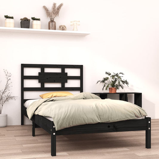 Zwart massief houten bedframe - 90x190 cm - 3FT Single formaat Bedden & bedframes | Creëer jouw Trendy Thuis | Gratis bezorgd & Retour | Trendy.nl