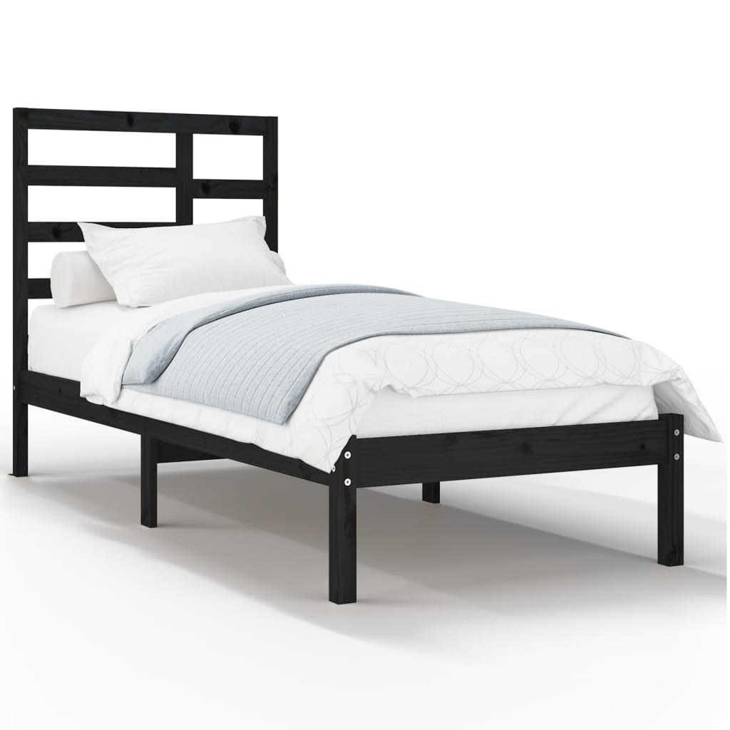 Stijlvol zwart massief houten bedframe - 90x190 cm - 3FT Single Bedden & bedframes | Creëer jouw Trendy Thuis | Gratis bezorgd & Retour | Trendy.nl