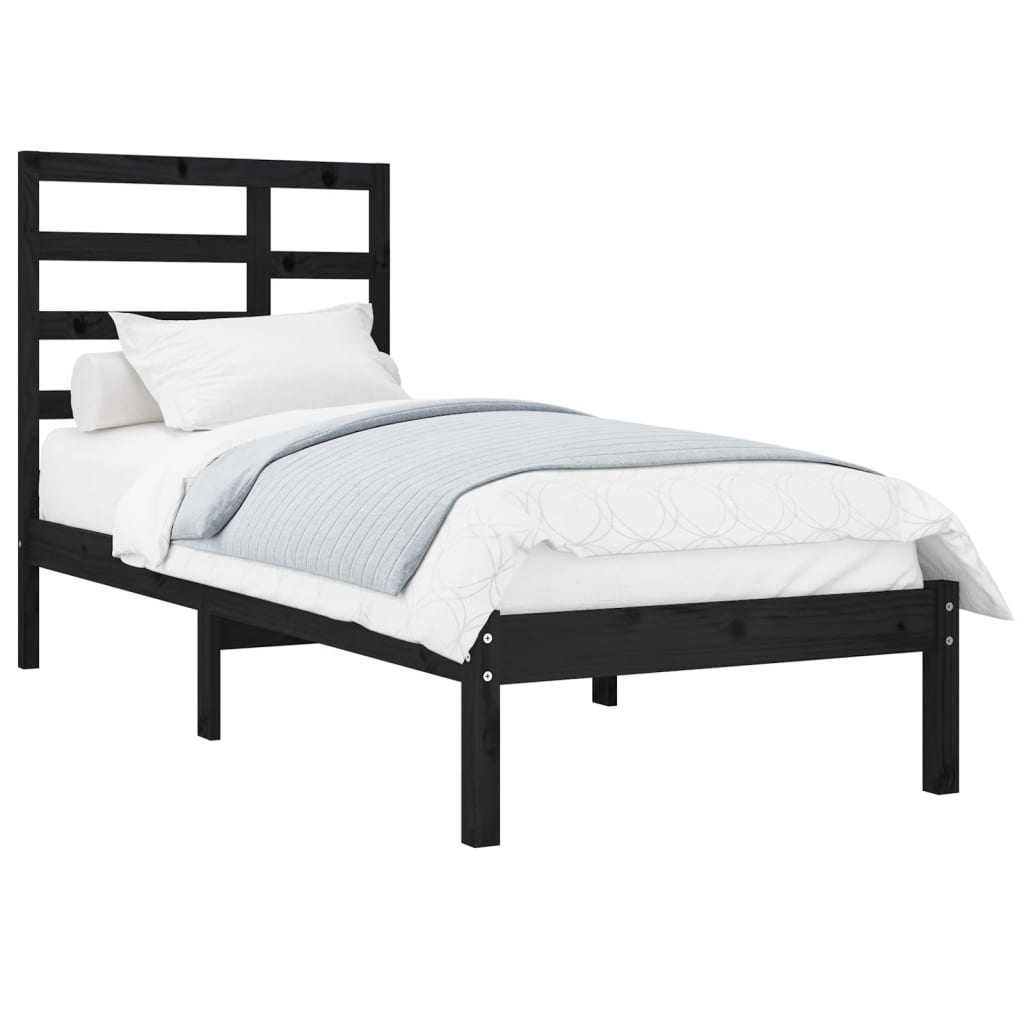 Stijlvol zwart massief houten bedframe - 90x190 cm - 3FT Single Bedden & bedframes | Creëer jouw Trendy Thuis | Gratis bezorgd & Retour | Trendy.nl