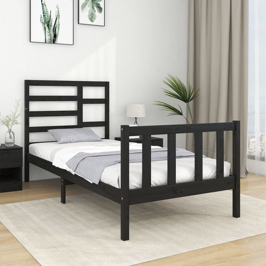 Stevig zwart houten bedframe - 90x190 cm - 3FT Single formaat Bedden & bedframes | Creëer jouw Trendy Thuis | Gratis bezorgd & Retour | Trendy.nl