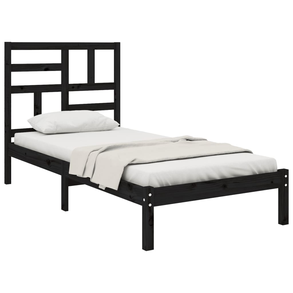 Stijlvol zwart houten bedframe - 90x190 cm - eenpersoons Bedden & bedframes | Creëer jouw Trendy Thuis | Gratis bezorgd & Retour | Trendy.nl