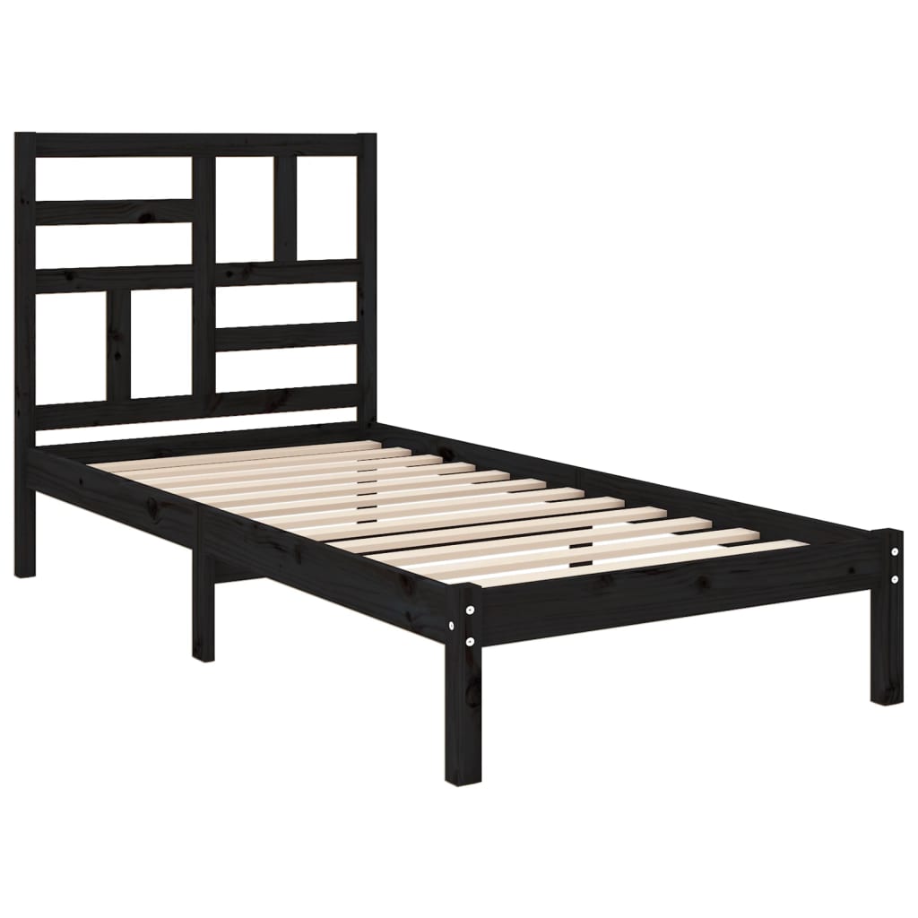 Stijlvol zwart houten bedframe - 90x190 cm - eenpersoons Bedden & bedframes | Creëer jouw Trendy Thuis | Gratis bezorgd & Retour | Trendy.nl