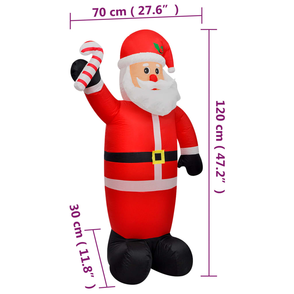 Kerstman opblaasbaar met LED's 120 cm Kerstverlichting | Creëer jouw Trendy Thuis | Gratis bezorgd & Retour | Trendy.nl