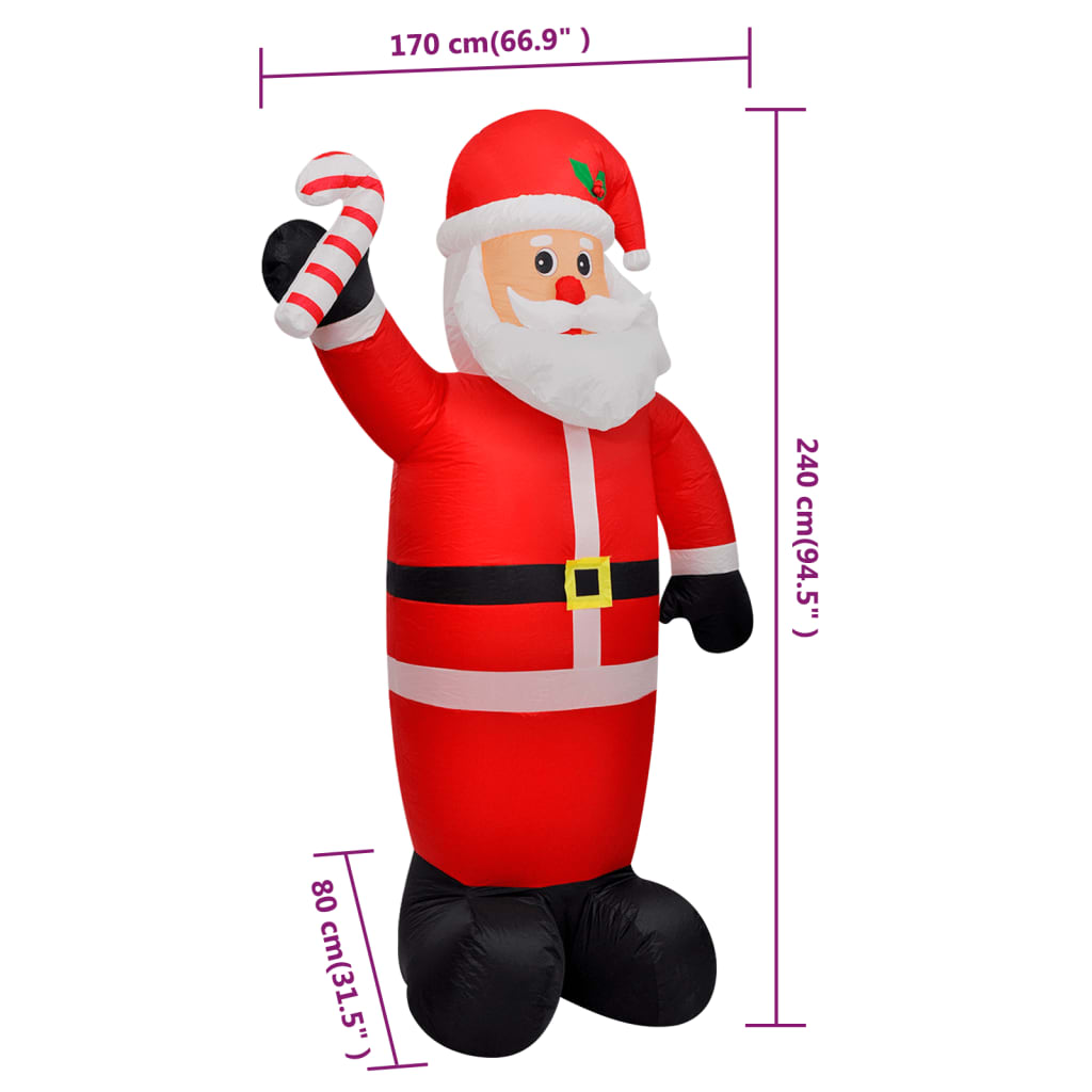 Kerstman opblaasbaar met LED's 240 cm Kerstverlichting | Creëer jouw Trendy Thuis | Gratis bezorgd & Retour | Trendy.nl