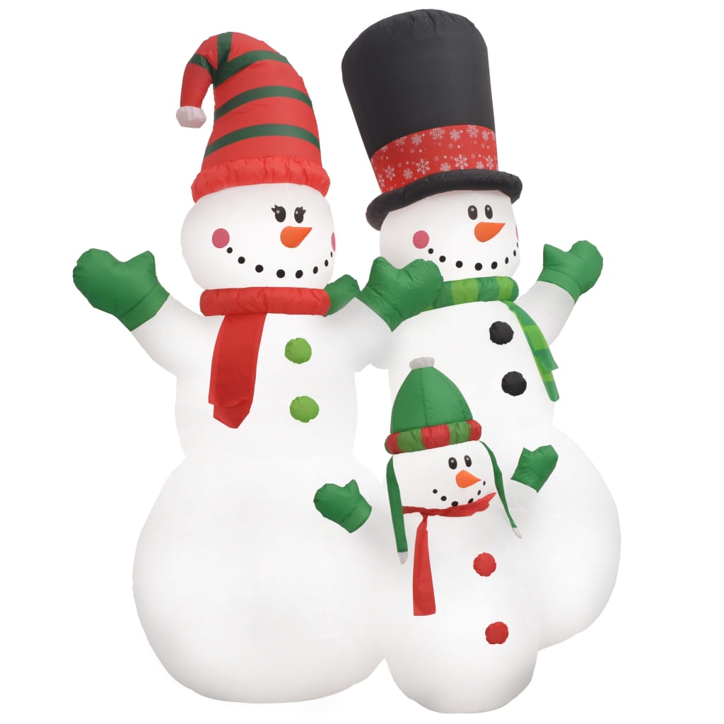 Sneeuwpopfamilie opblaasbaar met LED's 240 cm Kerstverlichting | Creëer jouw Trendy Thuis | Gratis bezorgd & Retour | Trendy.nl