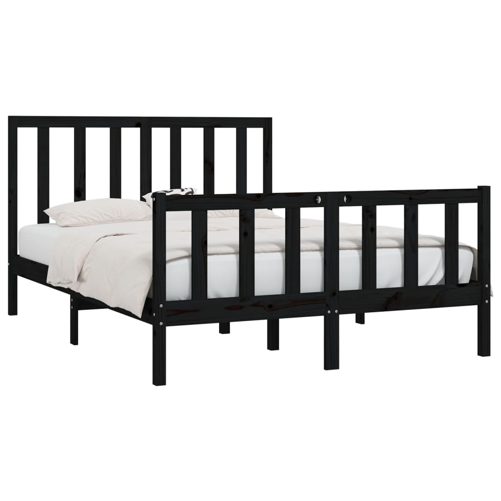 Modern bedframe van massief hout - elegant zwart design - 140x200 cm Bedden & bedframes | Creëer jouw Trendy Thuis | Gratis bezorgd & Retour | Trendy.nl