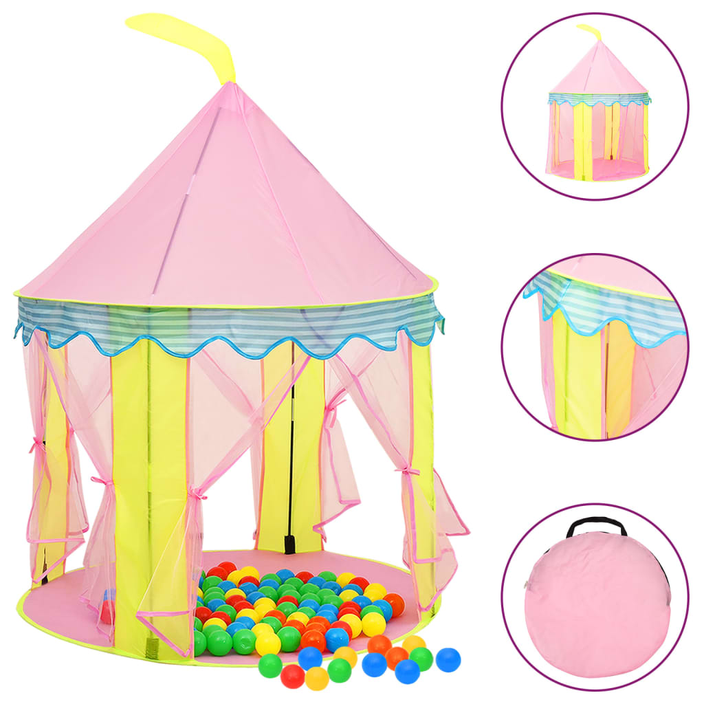 Kinderspeeltent met 250 ballen 100x100x127 cm roze Speeltenten & -tunnels | Creëer jouw Trendy Thuis | Gratis bezorgd & Retour | Trendy.nl