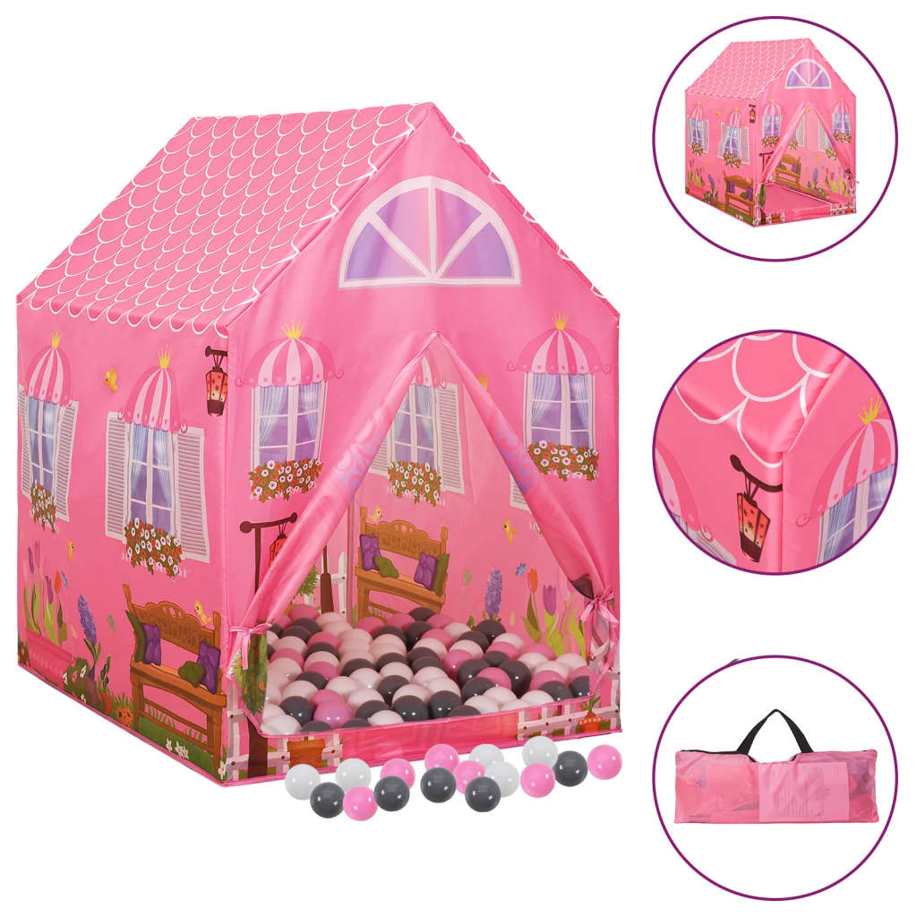 Kinderspeeltent met 250 ballen 69x94x104 cm roze Speeltenten & -tunnels | Creëer jouw Trendy Thuis | Gratis bezorgd & Retour | Trendy.nl