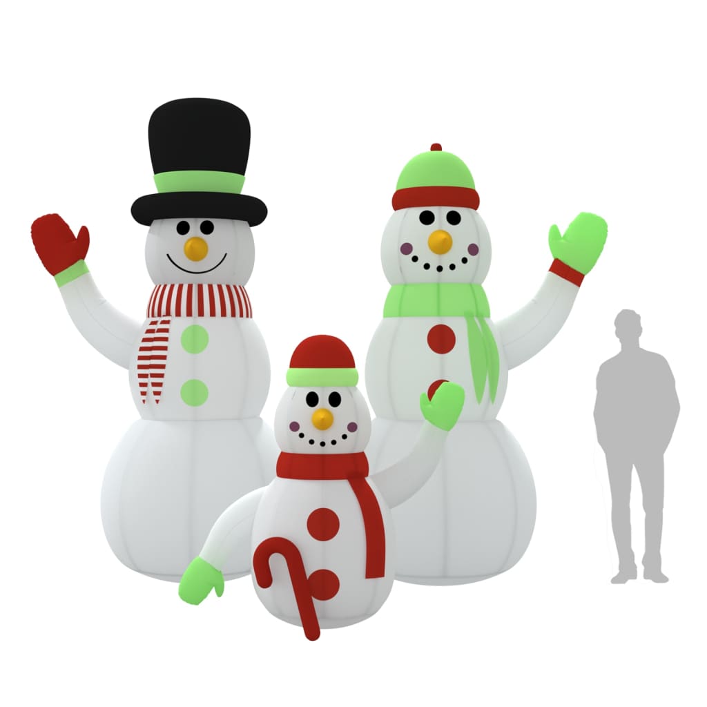 Sneeuwpopfamilie opblaasbaar met LED's 360 cm Kerstverlichting | Creëer jouw Trendy Thuis | Gratis bezorgd & Retour | Trendy.nl