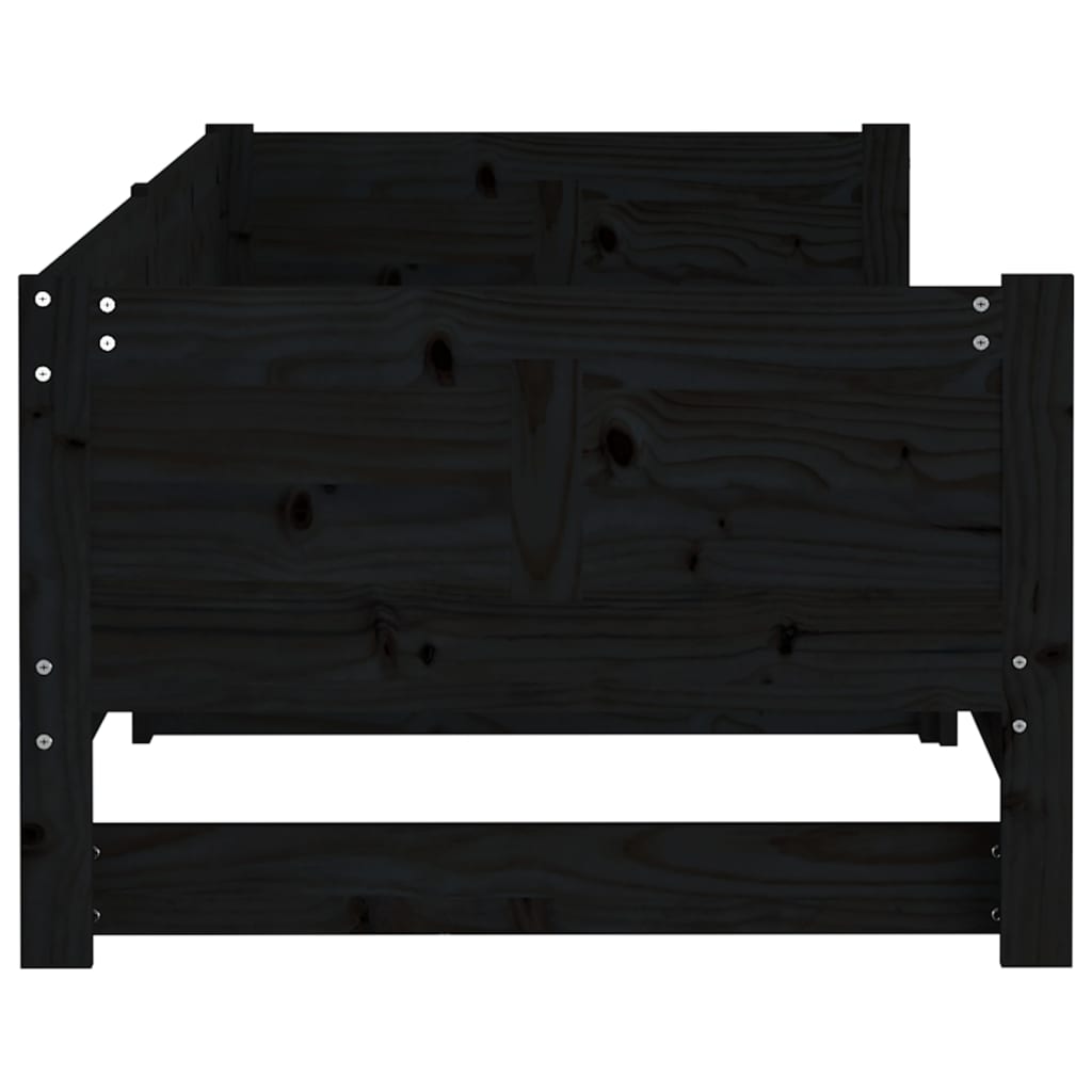 Slaapbank uitschuifbaar massief grenenhout zwart 2x(90x200) cm Bedden & bedframes | Creëer jouw Trendy Thuis | Gratis bezorgd & Retour | Trendy.nl