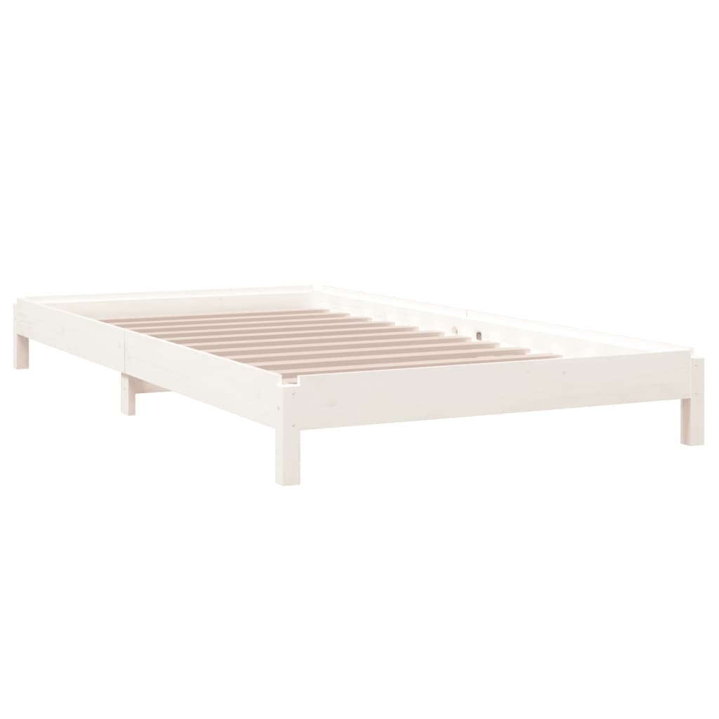 Bed stapelbaar 90x200 cm massief grenenhout wit