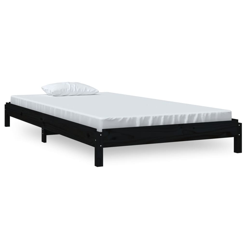 Bed stapelbaar 90x200 cm massief grenenhout zwart Bedden & bedframes | Creëer jouw Trendy Thuis | Gratis bezorgd & Retour | Trendy.nl