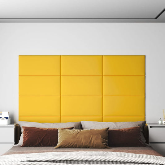 Wandpanelen 12 st 2,16 m² 60x30 cm fluweel geel Wandpanelen | Creëer jouw Trendy Thuis | Gratis bezorgd & Retour | Trendy.nl