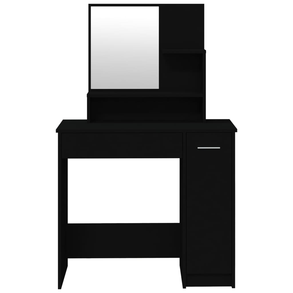 Creëer jouw perfecte beautyhoek met deze zwarte kaptafel inclusief spiegel (86,5x35x136 cm) Slaapkamerkaptafels | Creëer jouw Trendy Thuis | Gratis bezorgd & Retour | Trendy.nl