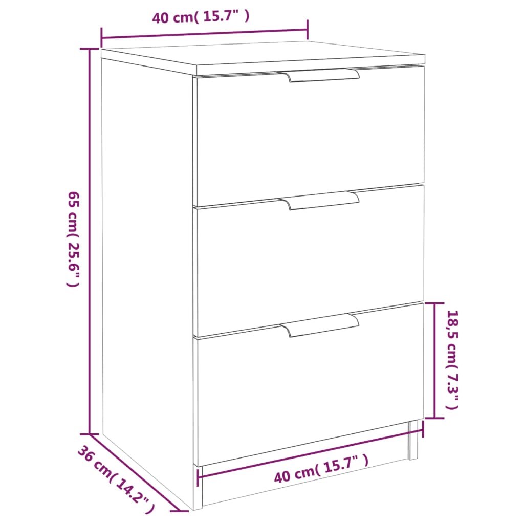 Nachtkastje 40x36x65 cm wit Nachtkastjes | Creëer jouw Trendy Thuis | Gratis bezorgd & Retour | Trendy.nl