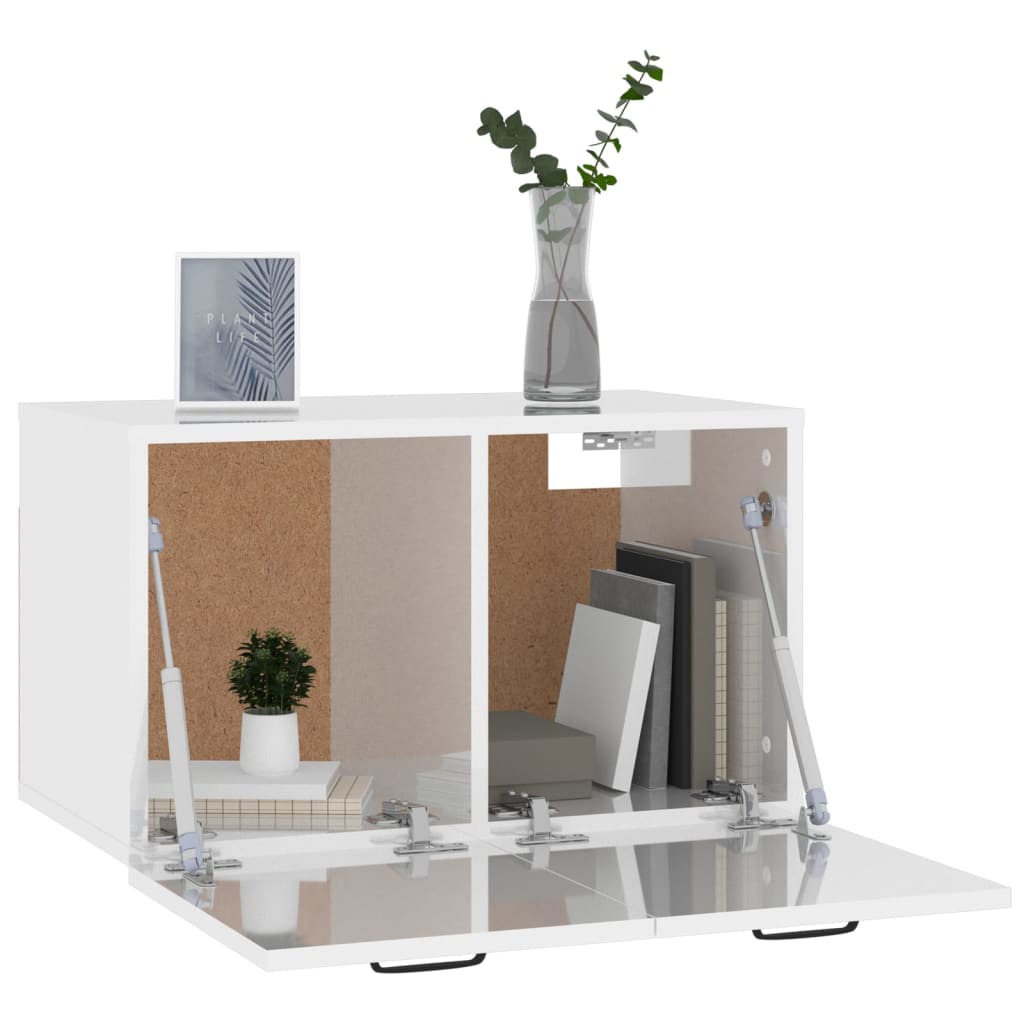 Wandkast 80x35x36,5 cm bewerkt hout hoogglans wit Wandplanken | Creëer jouw Trendy Thuis | Gratis bezorgd & Retour | Trendy.nl