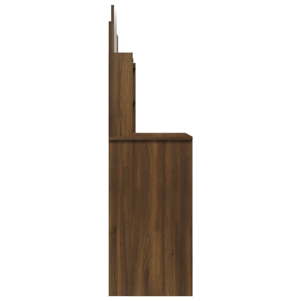 "Elegante houten kaptafel met spiegel - warme bruineikenkleur - 96x40x142 cm" Slaapkamerkaptafels | Creëer jouw Trendy Thuis | Gratis bezorgd & Retour | Trendy.nl