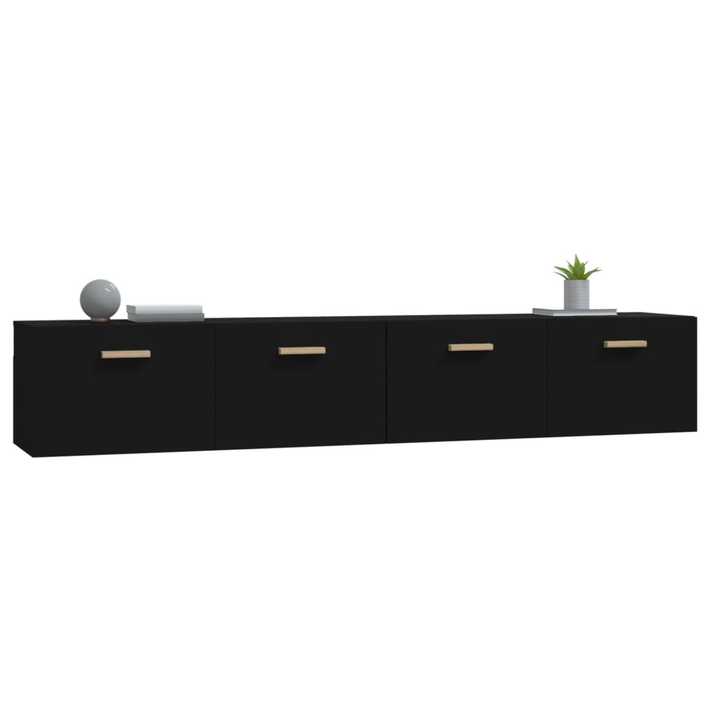 Wandkasten 2 st 100x36,5x35 cm bewerkt hout zwart Opbergkasten & lockerkasten | Creëer jouw Trendy Thuis | Gratis bezorgd & Retour | Trendy.nl