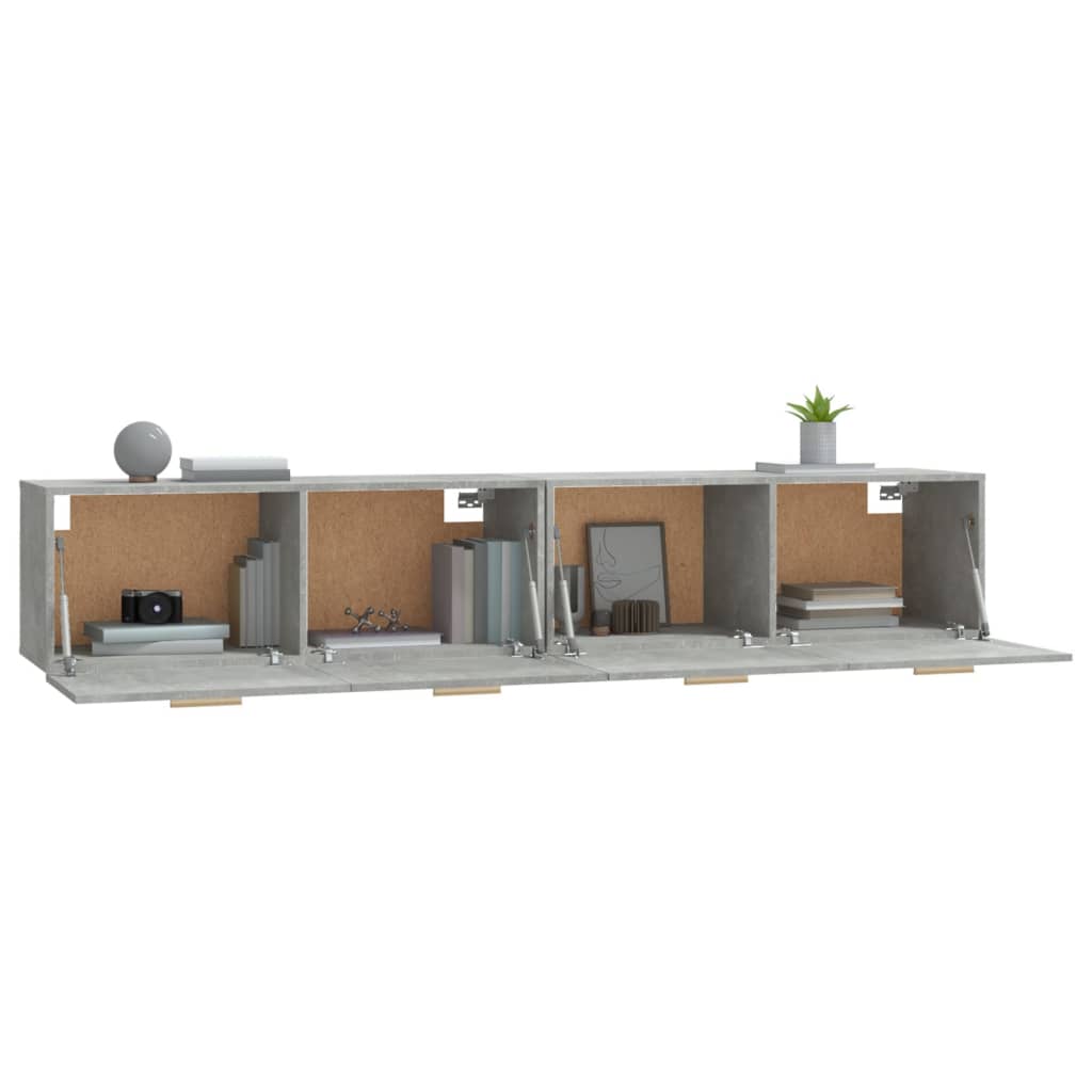 Wandkasten 2 st 100x36,5x35 cm bewerkt hout betongrijs Opbergkasten & lockerkasten | Creëer jouw Trendy Thuis | Gratis bezorgd & Retour | Trendy.nl