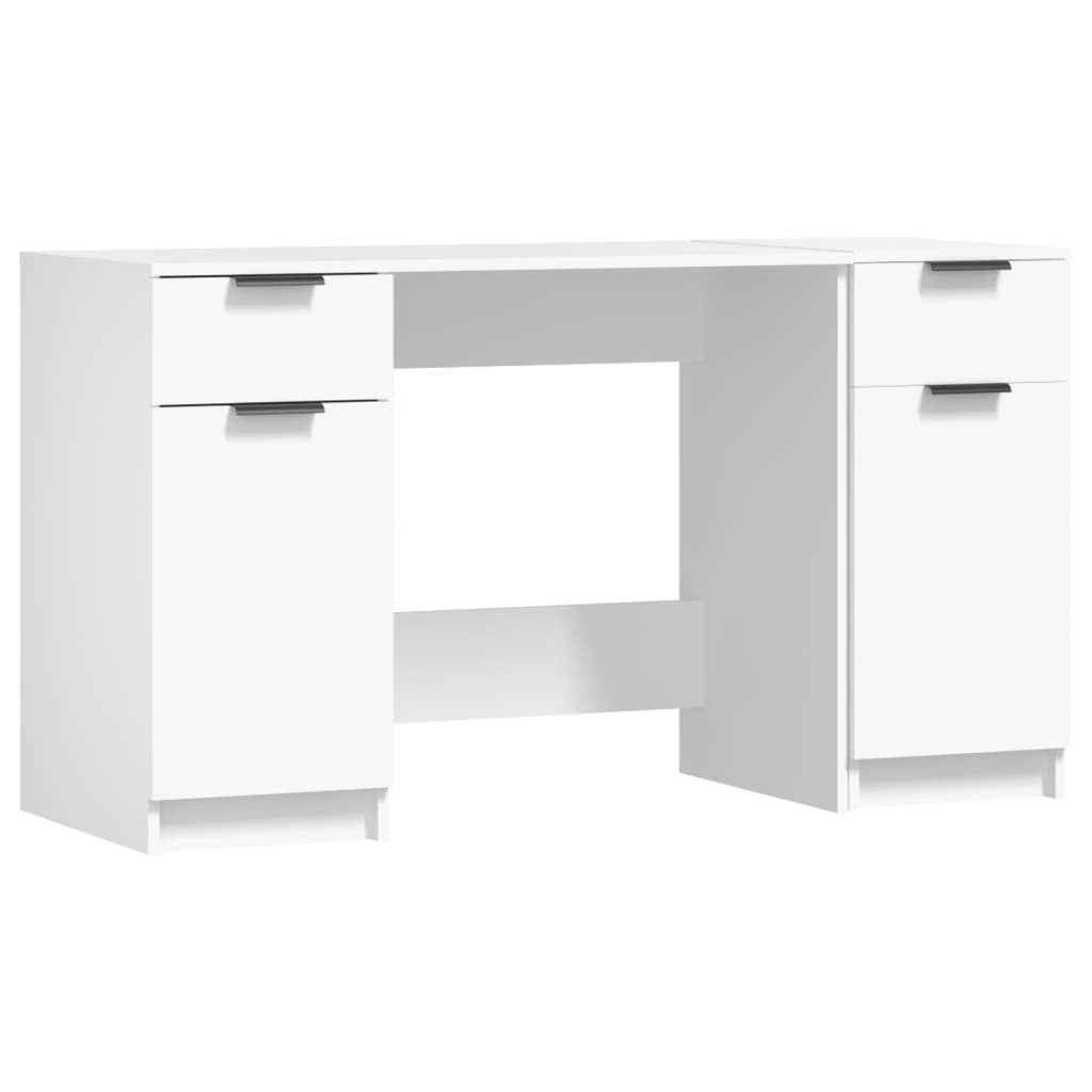 "Houten wit bureau met bijzetkast - Stijlvol en praktisch" Bureaus | Creëer jouw Trendy Thuis | Gratis bezorgd & Retour | Trendy.nl