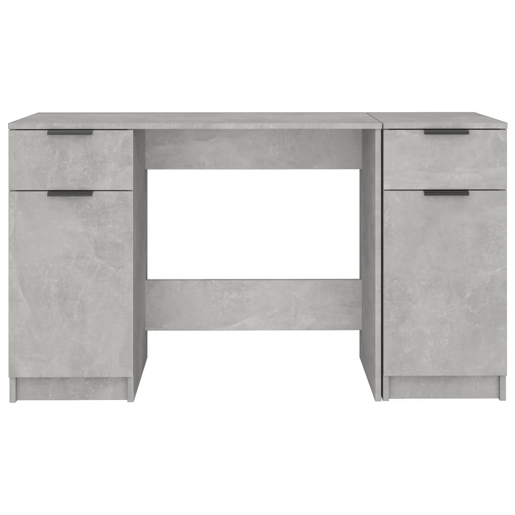 Bureautafel met opbergkast van bewerkt hout in betongrijs - stijlvol en functioneel! Bureaus | Creëer jouw Trendy Thuis | Gratis bezorgd & Retour | Trendy.nl