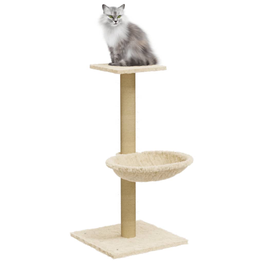 Kattenmeubel met sisal krabpaal 74 cm crèmekleurig Kattenmeubels | Creëer jouw Trendy Thuis | Gratis bezorgd & Retour | Trendy.nl