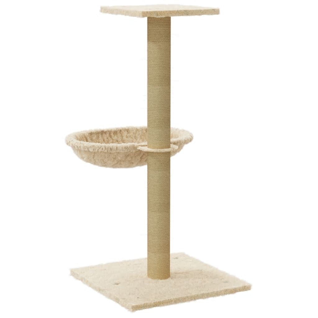 Kattenmeubel met sisal krabpaal 74 cm crèmekleurig Kattenmeubels | Creëer jouw Trendy Thuis | Gratis bezorgd & Retour | Trendy.nl