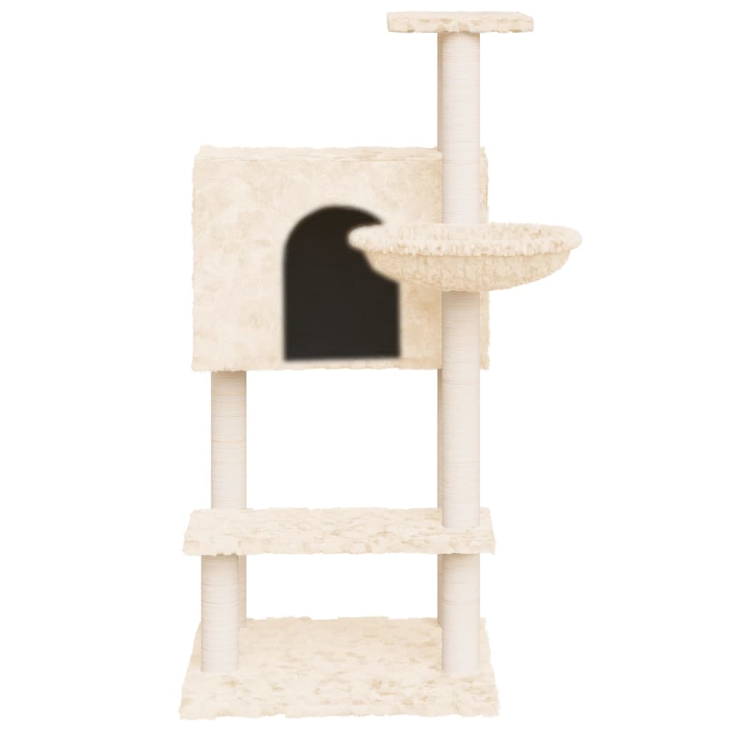 Kattenmeubel met sisal krabpalen 108,5 cm crèmekleurig Kattenmeubels | Creëer jouw Trendy Thuis | Gratis bezorgd & Retour | Trendy.nl