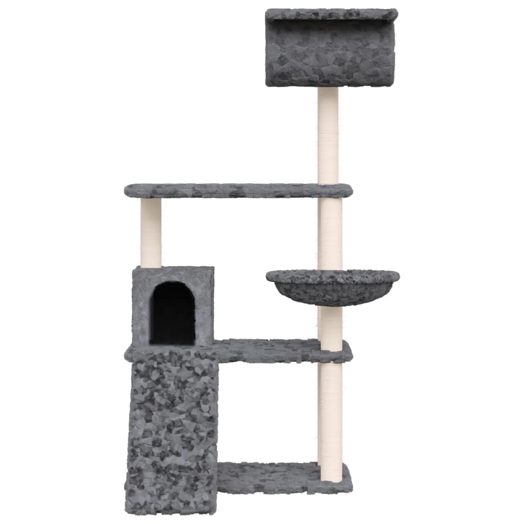 Kattenmeubel met sisal krabpalen 131 cm donkergrijs Kattenmeubels | Creëer jouw Trendy Thuis | Gratis bezorgd & Retour | Trendy.nl